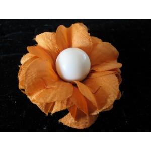 Inel accesorizat cu floare din material textil portocaliu Ayleea