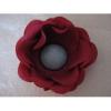 Elastic par cu floare din material textil rosu cu gri