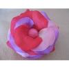 Elastic par cu floare din material textil rosu, roz si mov