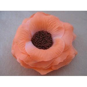 Elastic par cu floare din material textil portocaliu cu maro