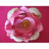 Elastic par cu floare din material textil roz cu crem
