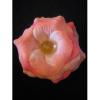 Elastic par cu floare din material textil roz cu rosu
