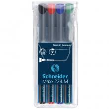 Set 4 marker permanent OHP, 1 mm, Schneider 224 M