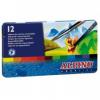Creioane colorate acuarela, 12 culori/set, cutie metal, Alpino Aqualine