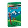 Creioane colorate, 12 culori/set, cutie metal, alpino