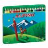 Creioane colorate, 24 culori/set, cutie metal, alpino
