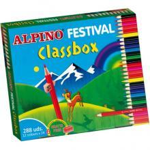 Set creioane colorate, 24x12 culori/set, Alpino Festival Economy Pack