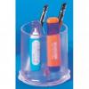 Suport instrumente de scris, plastic, 3 compartimente, transparent,