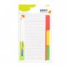 Divider notes autoadeziv liniat cu separator, 148.4x97.6mm, 3 culori neon, 20 file/culoare, Stickn