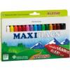 Creioane cerate, 15 culori/set, alpino maxidacs