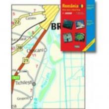 Harta plianta rutiera, administrativa si turistica Romania, 86x115 cm