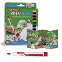 Set creatie, 10 carioca textile, Alpino Crea  Textile