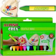 Set creatie, 12 carioca textile, Alpino Crea  Textile