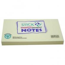 Notes autoadeziv din hartie reciclata, 76x127mm, 100 file, galben pastel, Stickn