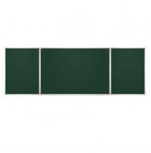 Tabla creta verde magnetica, cu 5 suprafete, 100x300cm, rama aluminiu, 2x3