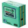 Notes autoadeziv, 76x76mm, 400 file, albastru pastel/albastru neon/galben pastel, Stickn