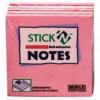 Notes autoadeziv, 76x76mm, 400 file, roz pastel/magenta neon/galben pastel, Stickn