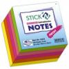 Notes autoadeziv, 76x76mm, 400 file, 5 culori neon, Stickn
