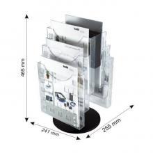 Display modular rotativ pentru birou, 6xA4, transparent cristal, Helit