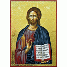 Icoana pictata manual Isus Hristos binecuvantare