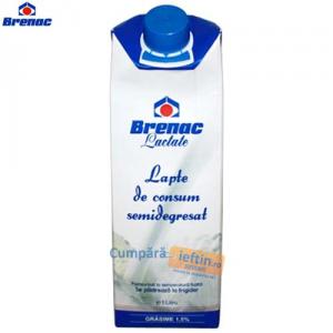 Lapte de consum semidegresat 1.5% grasime Brenac 1 L