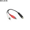 Cablu audio 2xRCA-M/1xRCA-F Belkin 0.1 metri