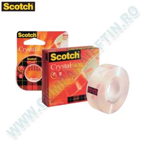Banda adeziva de birou Scotch Crystal Clear  19mm x 33 m  individuala  cutie