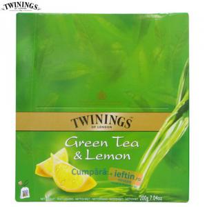 Ceai Twinings verde cu lamaie pliculete 100 buc x 2 gr