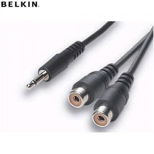 Cablu adaptor Jack Stereo 3.5 mm M - 2x RCA-F Belkin 1 metru