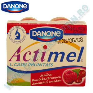 Iaurt zmeura si coacaza Actimel Danone 4 buc x 100 ml