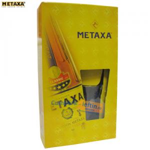 Pachet vin ars 38% Metaxa + pahar cutie 0.7 L
