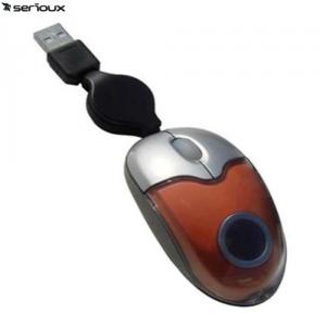 Mouse optic mini Serioux Atom 1000 USB Orange