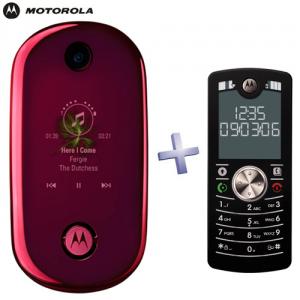 Telefon mobil Motorola U9 Rose + Motorola F3 Black