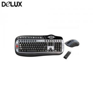 Kit tastatura cu mouse Delux DLK-8000GO+M315GL  Office  Wireless  Black/blue  USB