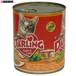 Hrana umeda pentru pisici Purina Darling pui si mazare 800 gr