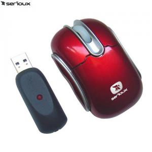 Mouse optic wireless Serioux Drago USB Red
