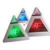 Ceas piramida cu LED multicolor si alarma plus termometru