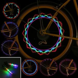 Set 2 ventile luminoase bicicleta cu 5 LED-uri