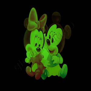 Sticker Mickey Mouse & Minnie decorativ fosforescent
