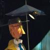 Figurina solara LED Gentleman cu umbrela Handmade
