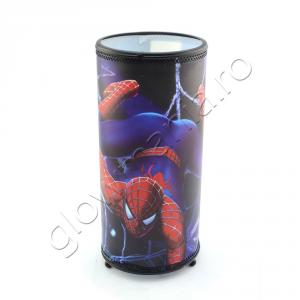 Lampa veioza cilindrica Spiderman pentru camera copil