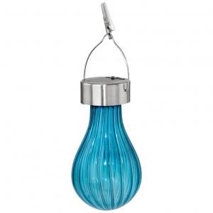 Lampa solara portabila LED cu sticla albastra