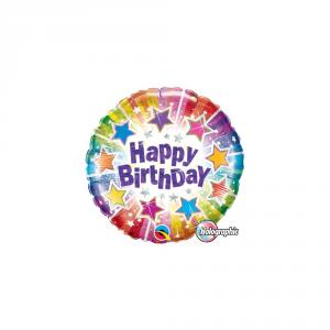 Balon folie cu stelute Holografic - Happy Birthday