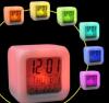 Ceas cubic cu LED multicolor si alarma plus termometru