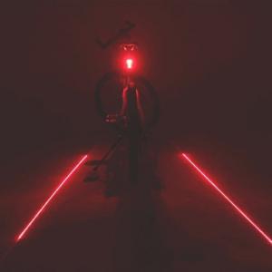 Lumina de semnalizare pentru bicicleta - 5 leduri rosii cu lasere