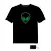 Tricou luminos cu egalizator alien verde