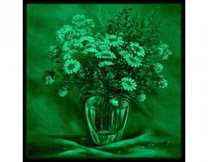 Tablou fosforescent Vaza de sticla cu flori de camp