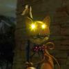 Lampa solara decorativa led pisica realizata manual