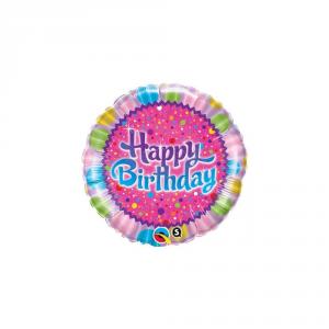 Balon din folie Happy Birthday - Multicolor Sparkles