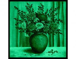 Tablou fosforescent Flori de ochiul boului in vaza de lut
